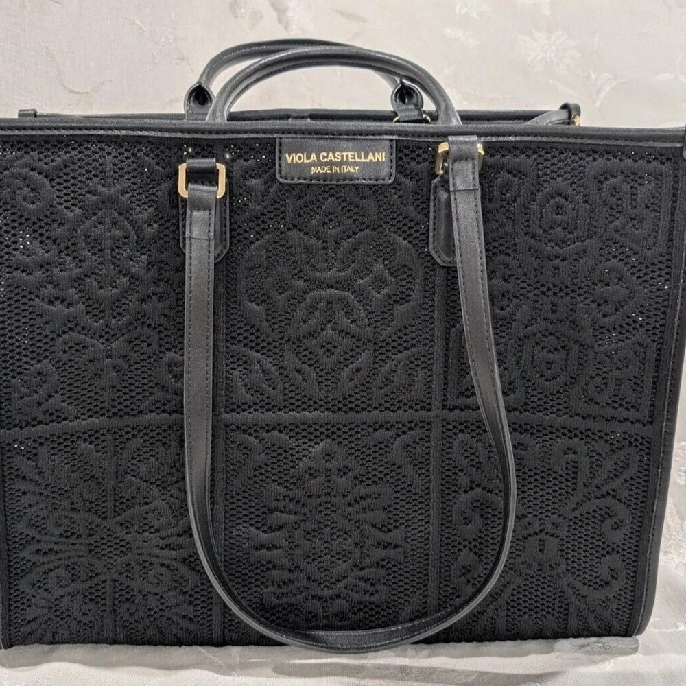 Viola Castellani Black Lace Tote Bag